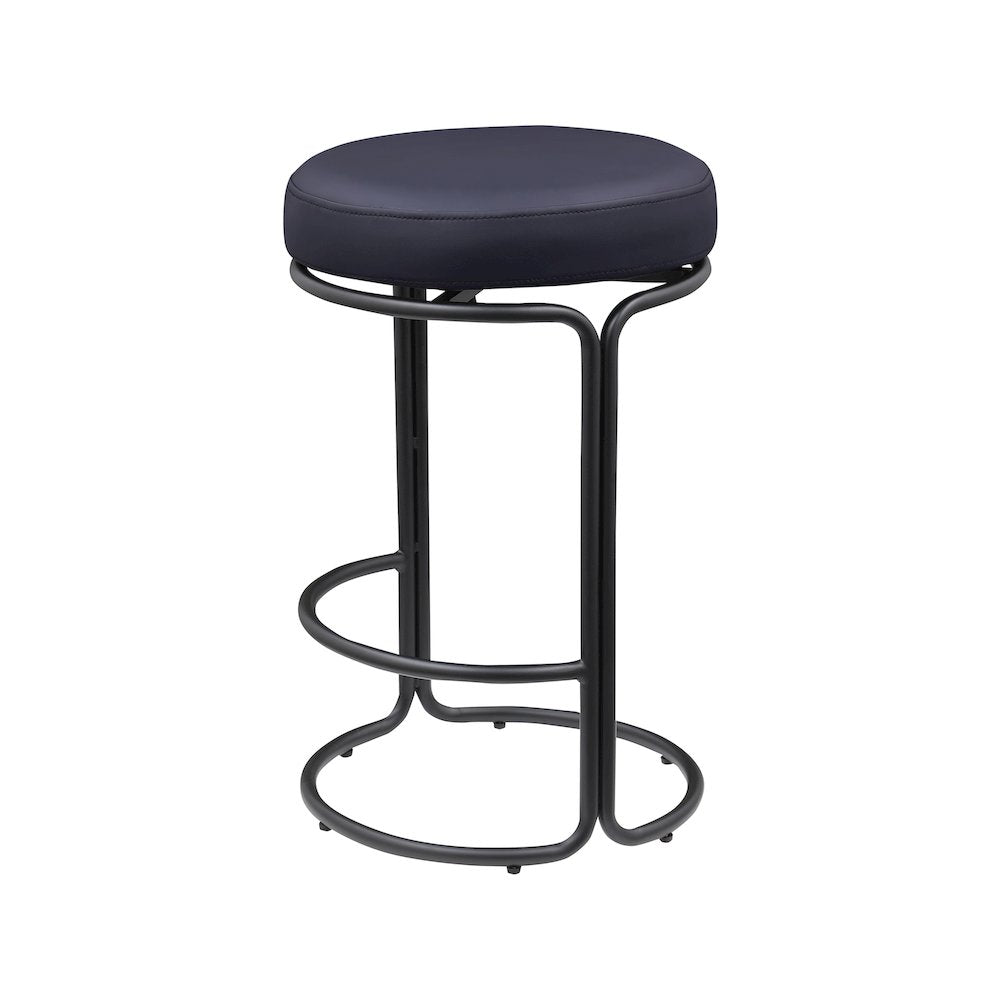 Madison Black Vegan Leather Counter Stool, Set of 2