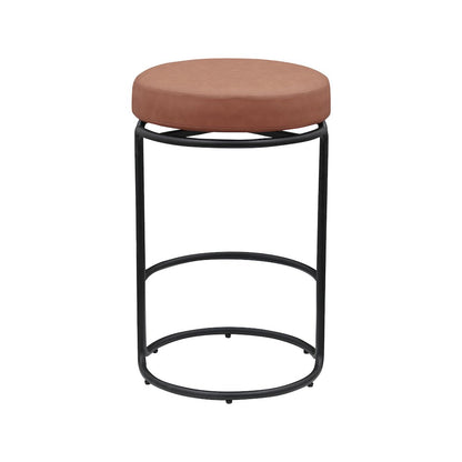Madison Cognac Vegan Leather Counter Stool, Set of 2