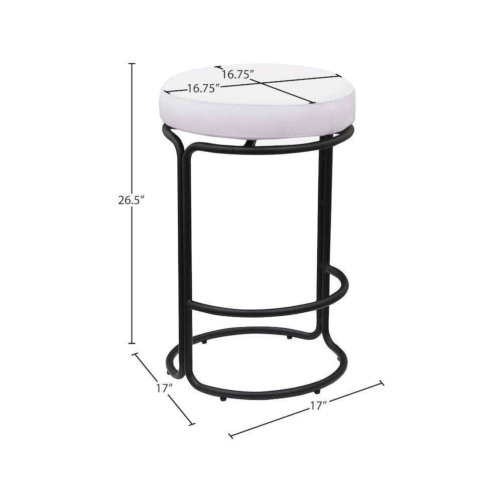 Madison Cream Vegan Leather Counter Stool, Set of 2