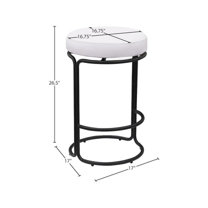 Madison Cream Vegan Leather Counter Stool, Set of 2
