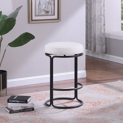 Madison Cream Vegan Leather Counter Stool, Set of 2