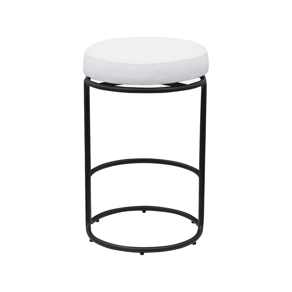 Madison Cream Vegan Leather Counter Stool, Set of 2