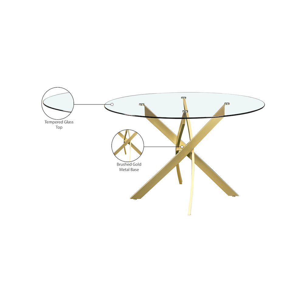 Xander Brushed Gold Dining Table
