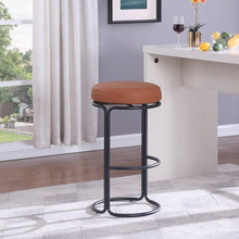 Madison Cognac Vegan Leather Bar Stool, Set of 2