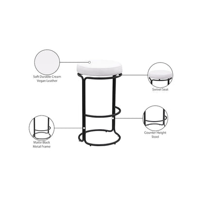 Madison Cream Vegan Leather Bar Stool, Set of 2