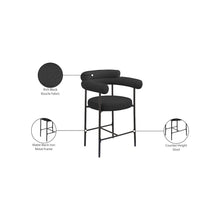 Blake Black Boucle Fabric Counter Stool, Set of 2
