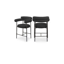 Blake Black Boucle Fabric Counter Stool, Set of 2