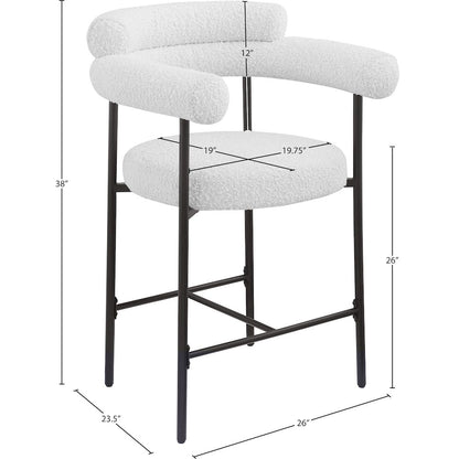Blake Cream Boucle Fabric Counter Stool, Set of 2