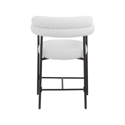 Blake Cream Boucle Fabric Counter Stool, Set of 2