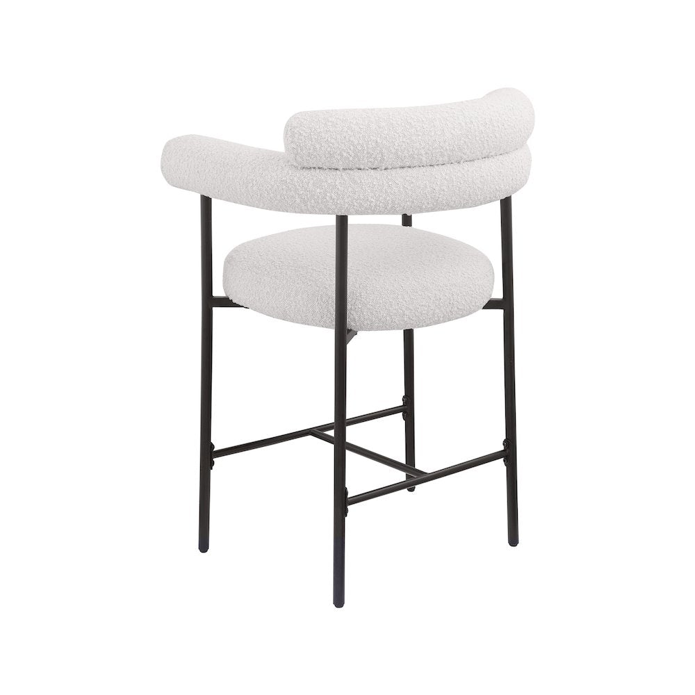 Blake Cream Boucle Fabric Counter Stool, Set of 2