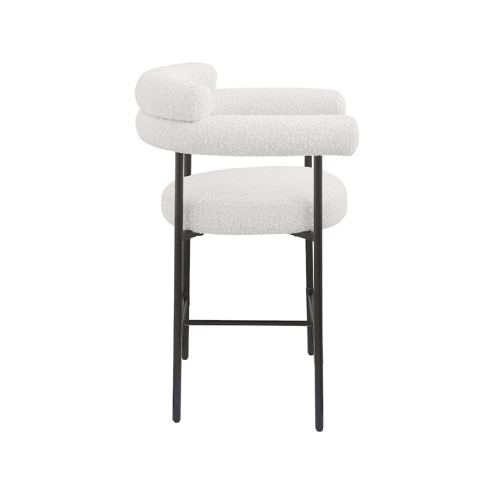Blake Cream Boucle Fabric Counter Stool, Set of 2