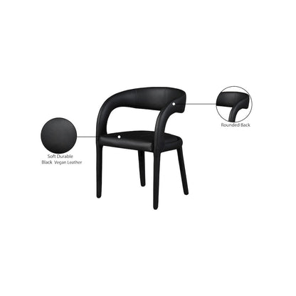 Sylvester Black Vegan Leather Dining Chair