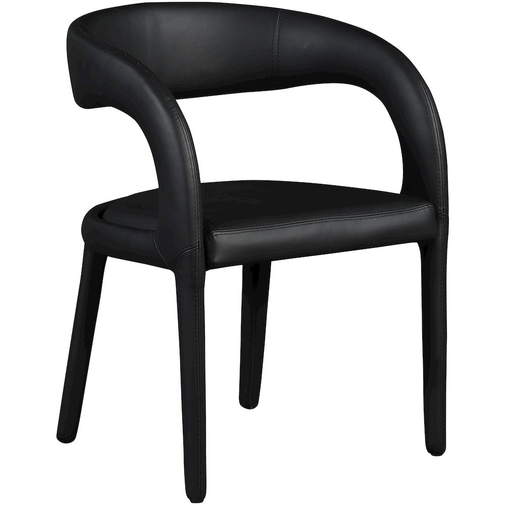 Sylvester Black Vegan Leather Dining Chair