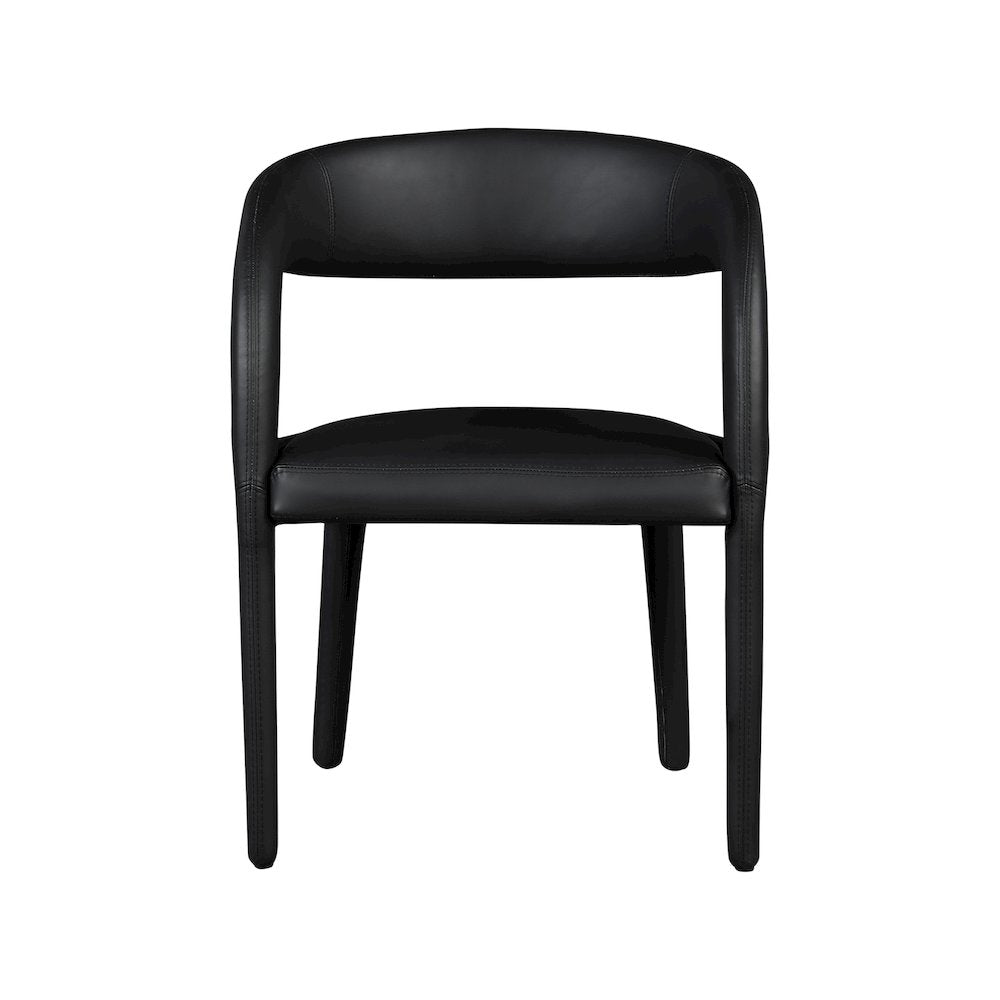 Sylvester Black Vegan Leather Dining Chair