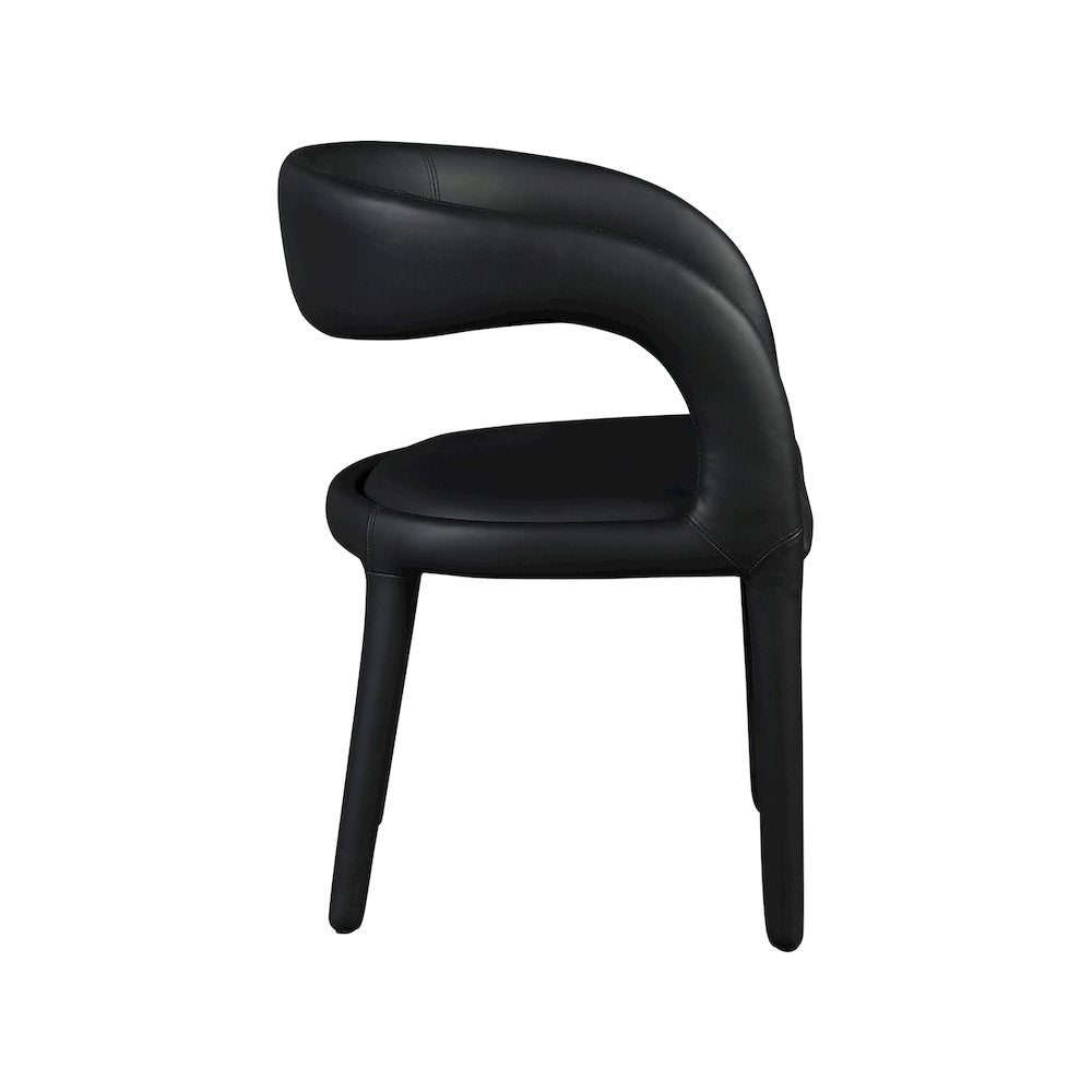 Sylvester Black Vegan Leather Dining Chair
