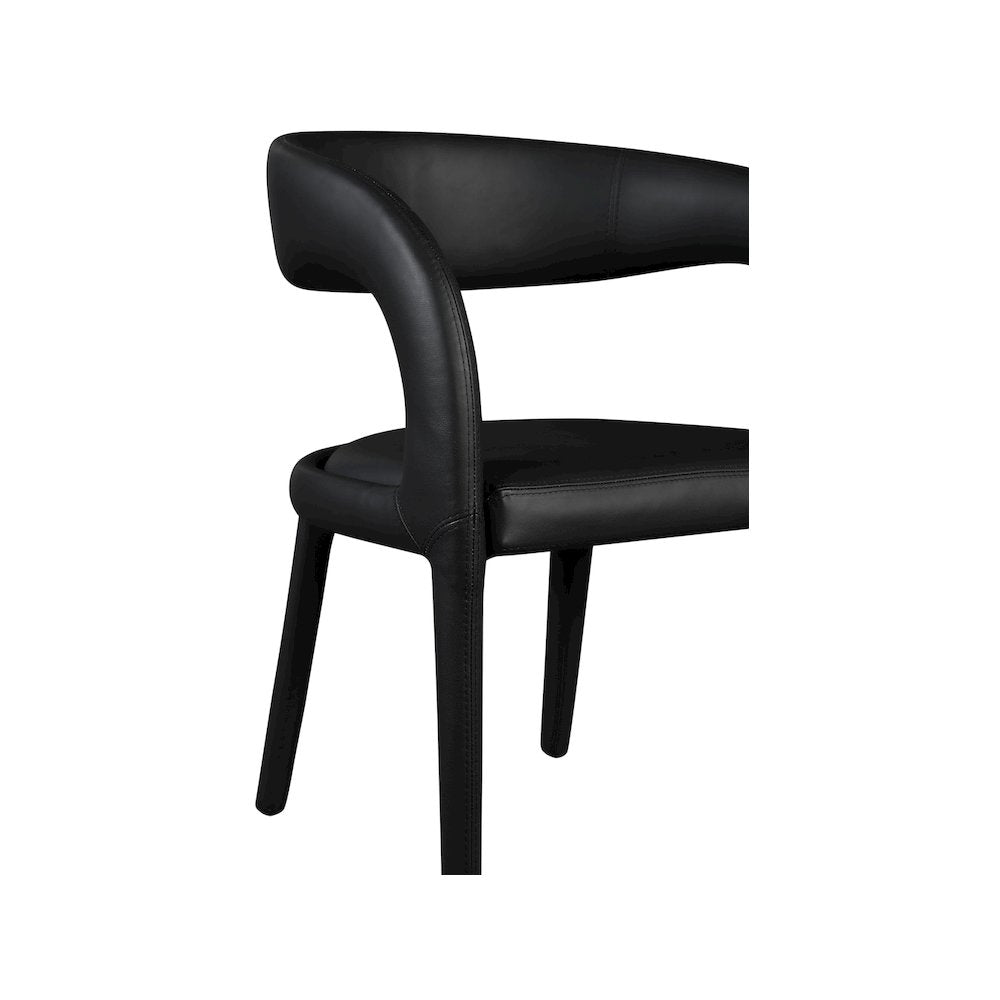 Sylvester Black Vegan Leather Dining Chair
