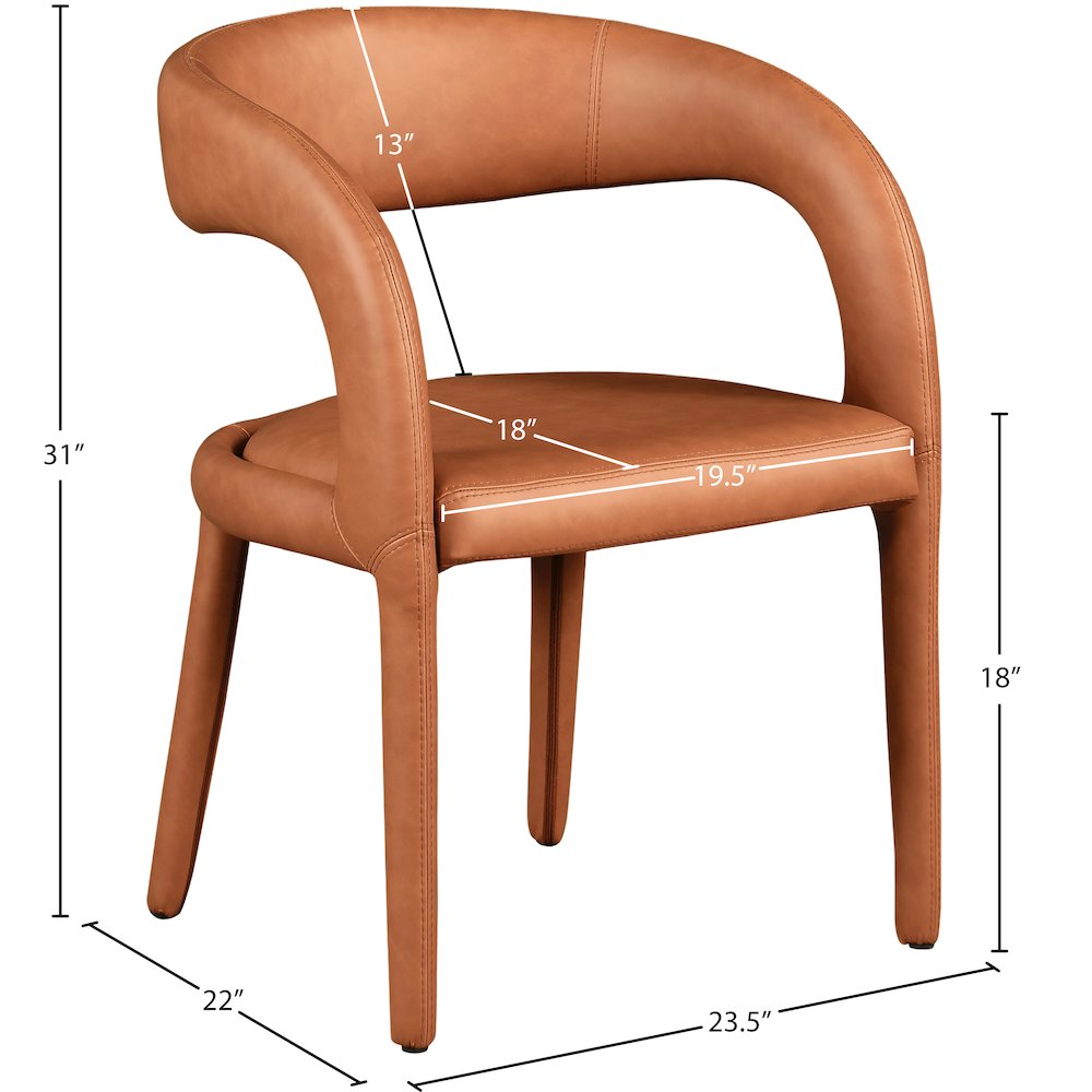 Sylvester Cognac Vegan Leather Dining Chair