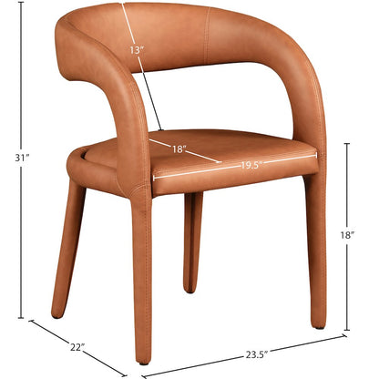 Sylvester Cognac Vegan Leather Dining Chair