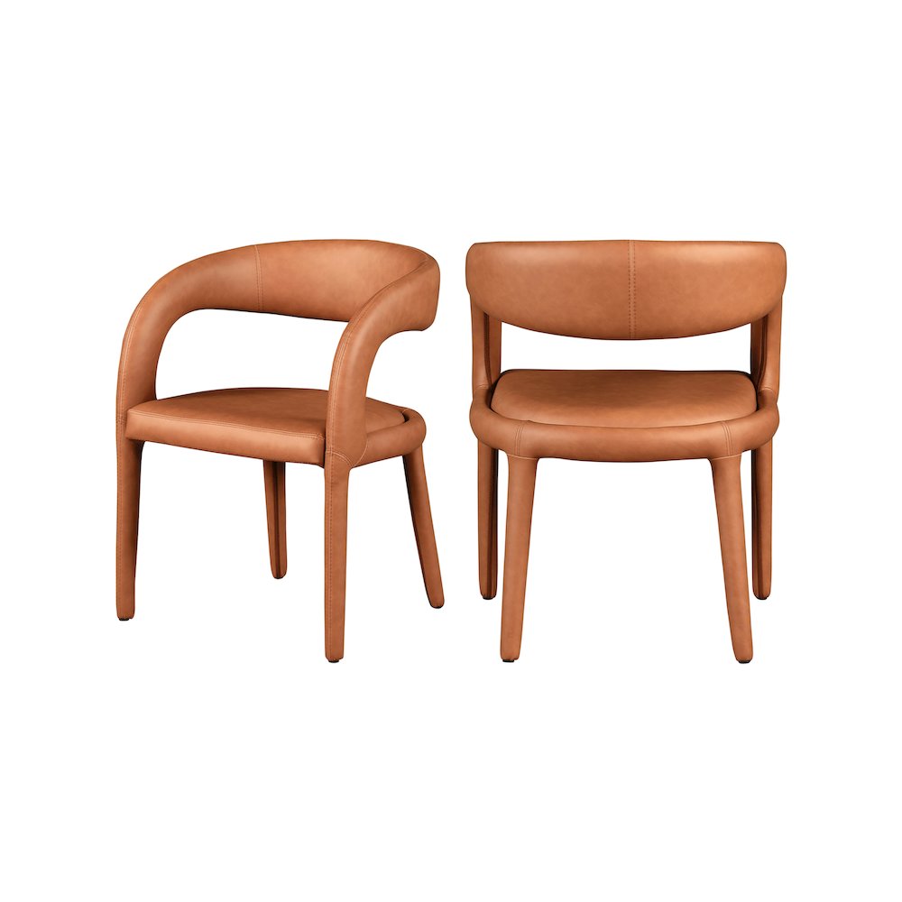 Sylvester Cognac Vegan Leather Dining Chair