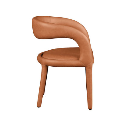 Sylvester Cognac Vegan Leather Dining Chair