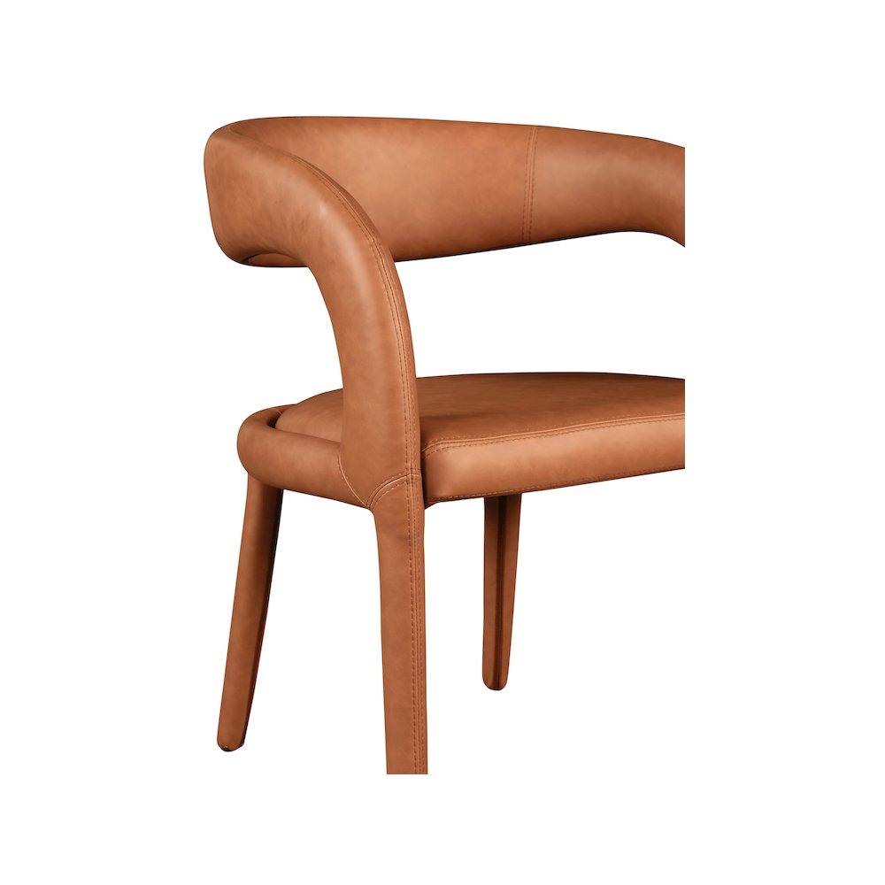 Sylvester Cognac Vegan Leather Dining Chair