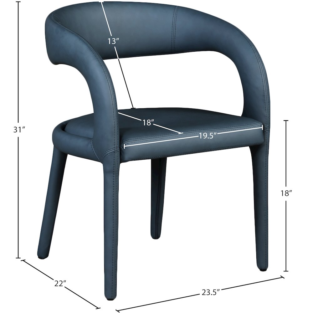 Sylvester Navy Vegan Leather Dining Chair