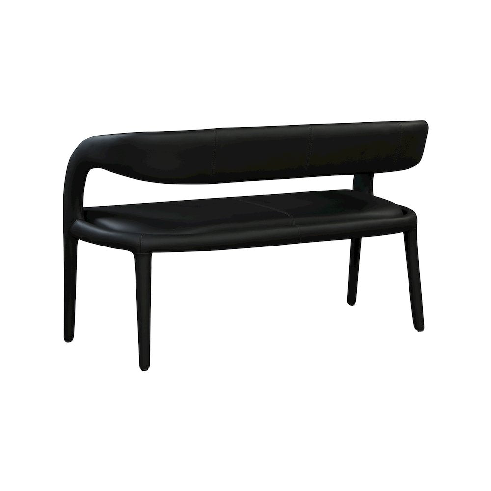 Sylvester Black Vegan Leather Bench