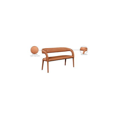 Sylvester Cognac Vegan Leather Bench