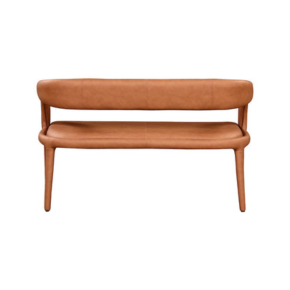Sylvester Cognac Vegan Leather Bench