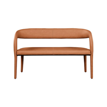 Sylvester Cognac Vegan Leather Bench