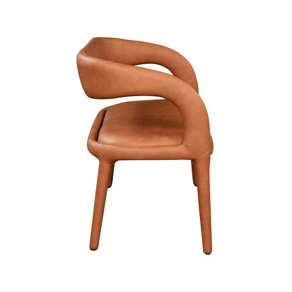 Sylvester Cognac Vegan Leather Bench