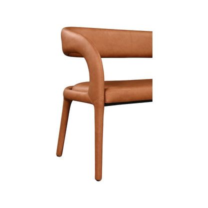 Sylvester Cognac Vegan Leather Bench