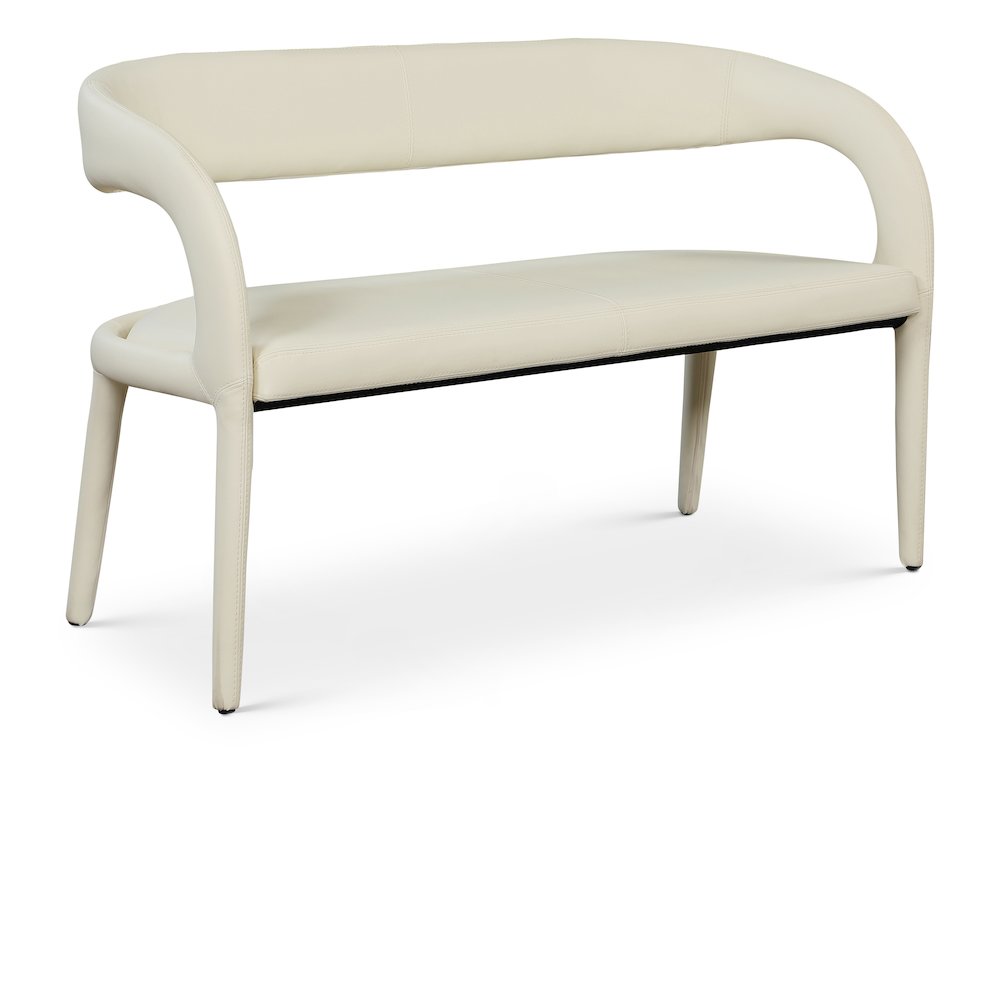 Sylvester Cream Vegan Leather Bench