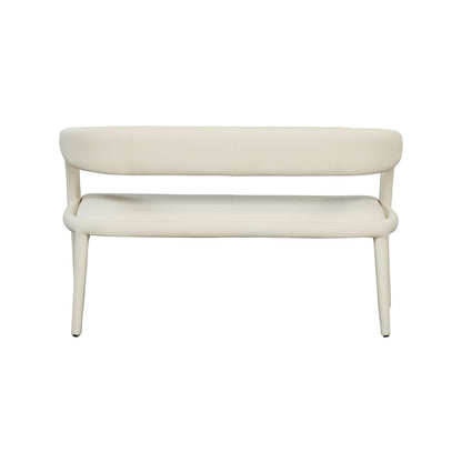 Sylvester Cream Vegan Leather Bench