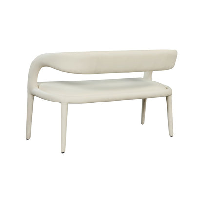 Sylvester Cream Vegan Leather Bench