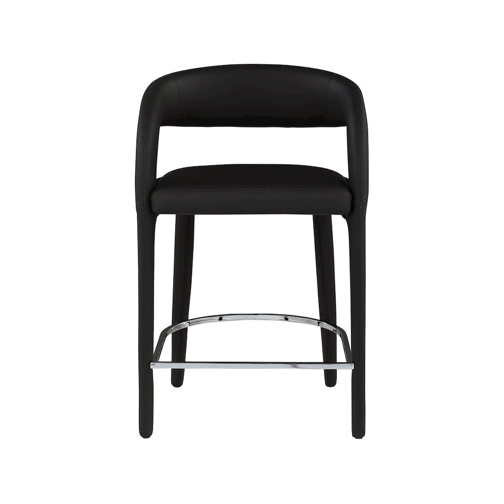 Sylvester Black Vegan Leather Stool