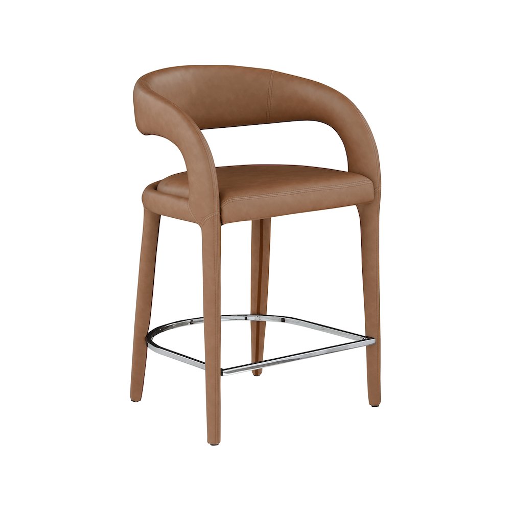 Sylvester Brown Vegan Leather Stool