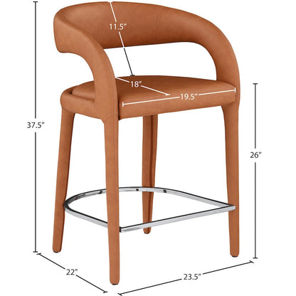 Sylvester Cognac Vegan Leather Stool