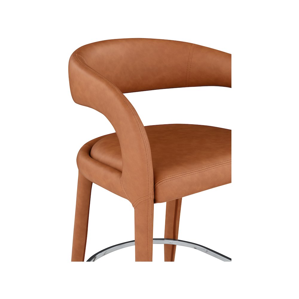 Sylvester Cognac Vegan Leather Stool