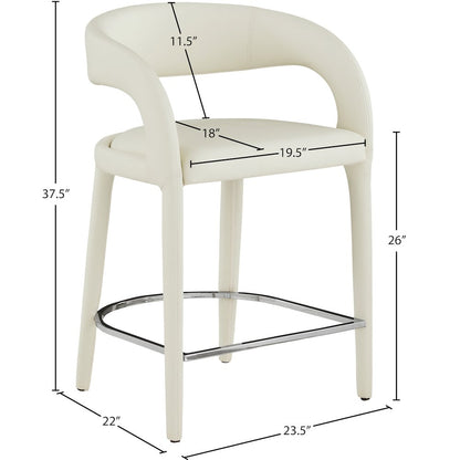 Sylvester Cream Vegan Leather Stool