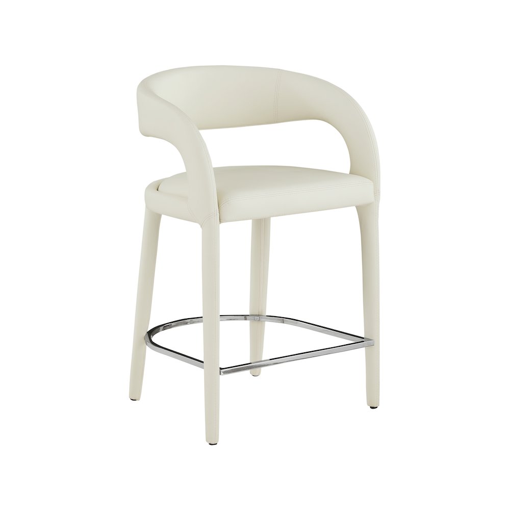 Sylvester Cream Vegan Leather Stool