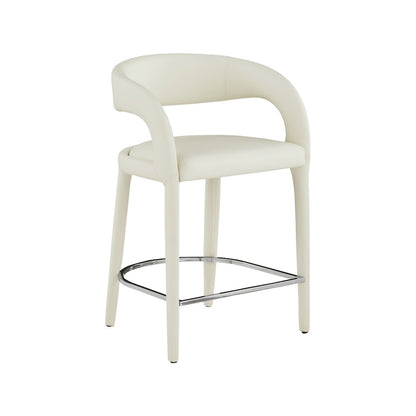 Sylvester Cream Vegan Leather Stool