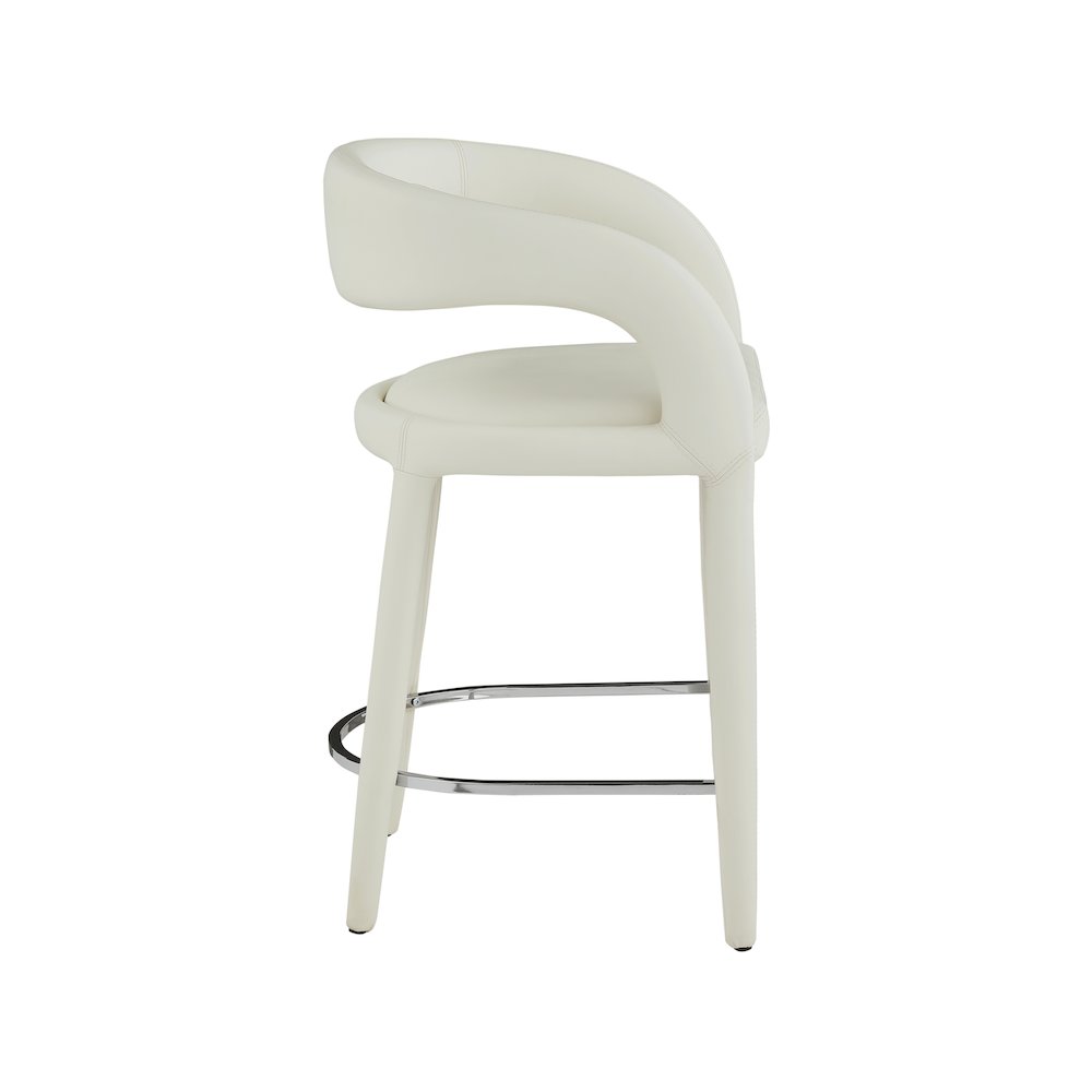 Sylvester Cream Vegan Leather Stool