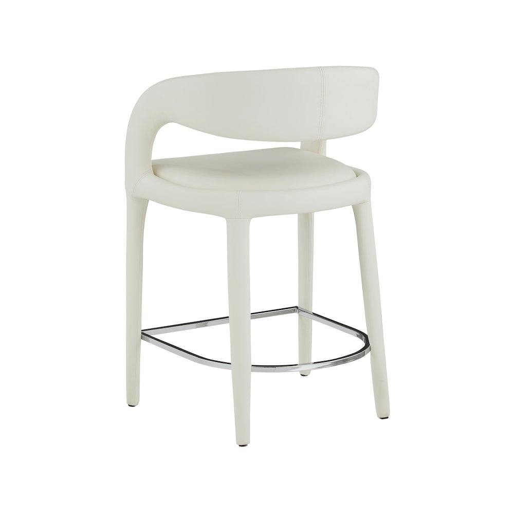 Sylvester Cream Vegan Leather Stool