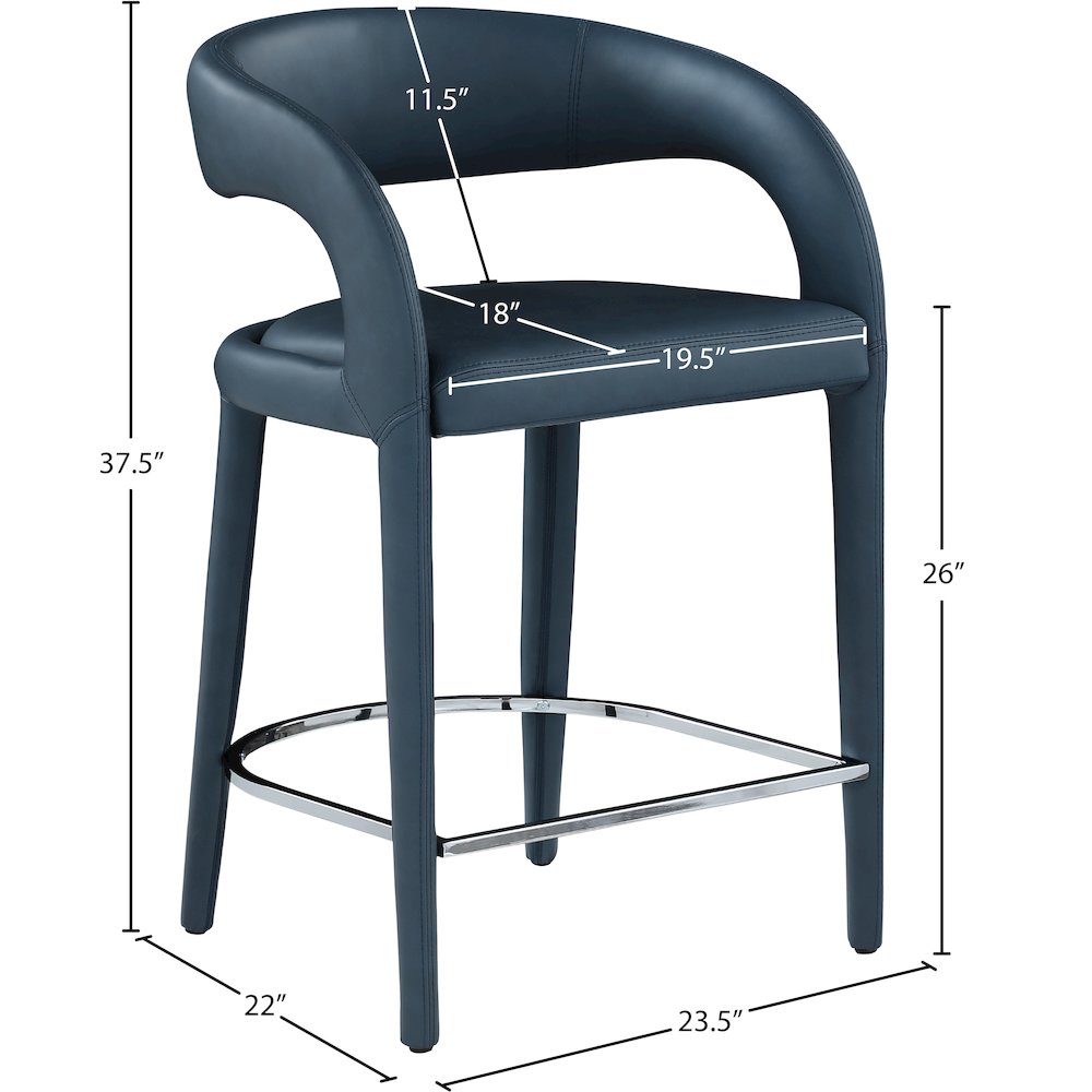 Sylvester Navy Vegan Leather Stool