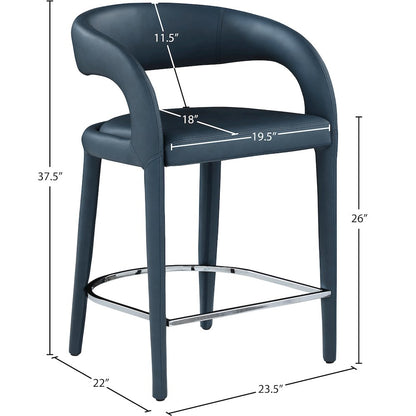 Sylvester Navy Vegan Leather Stool