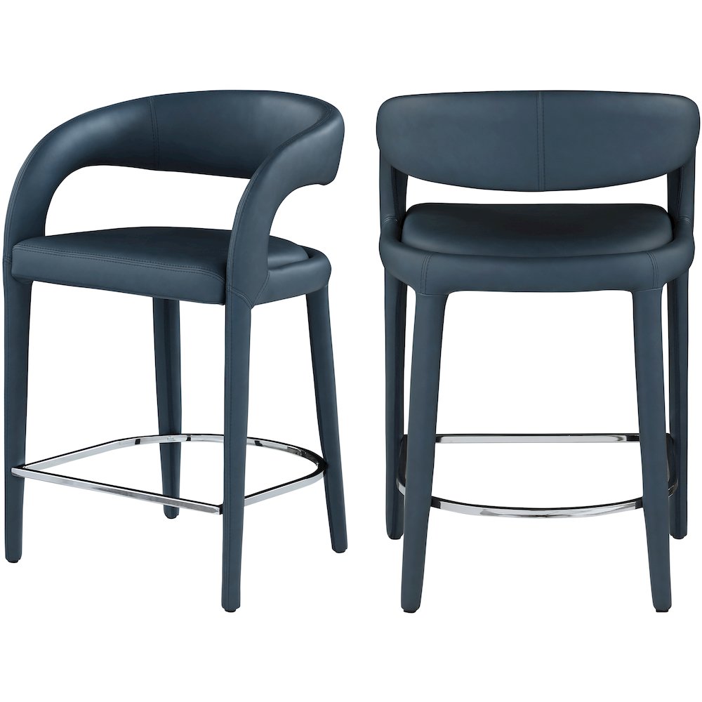 Sylvester Navy Vegan Leather Stool