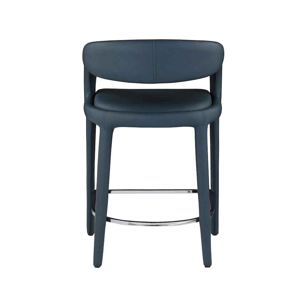 Sylvester Navy Vegan Leather Stool