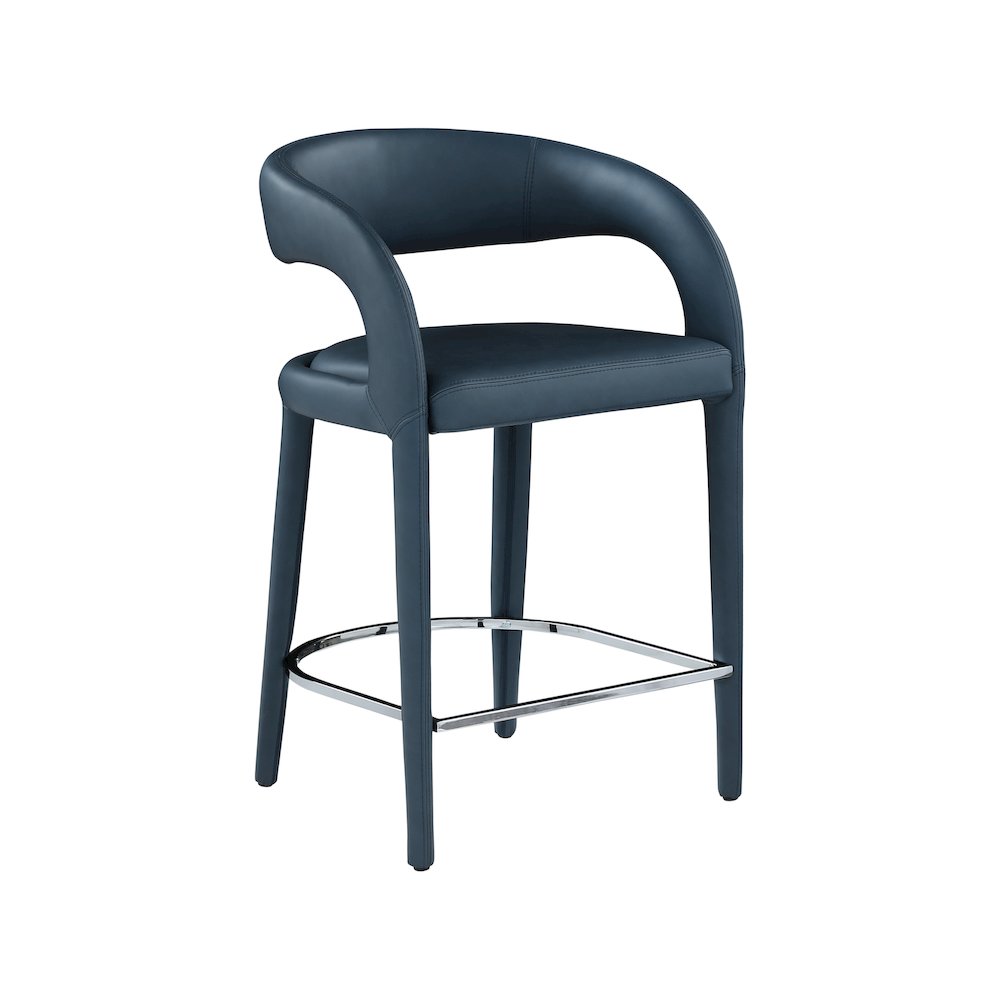 Sylvester Navy Vegan Leather Stool
