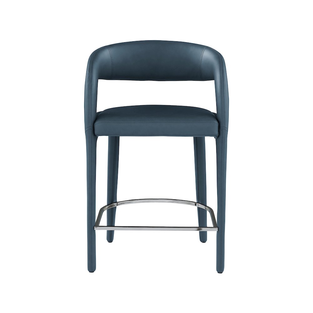 Sylvester Navy Vegan Leather Stool